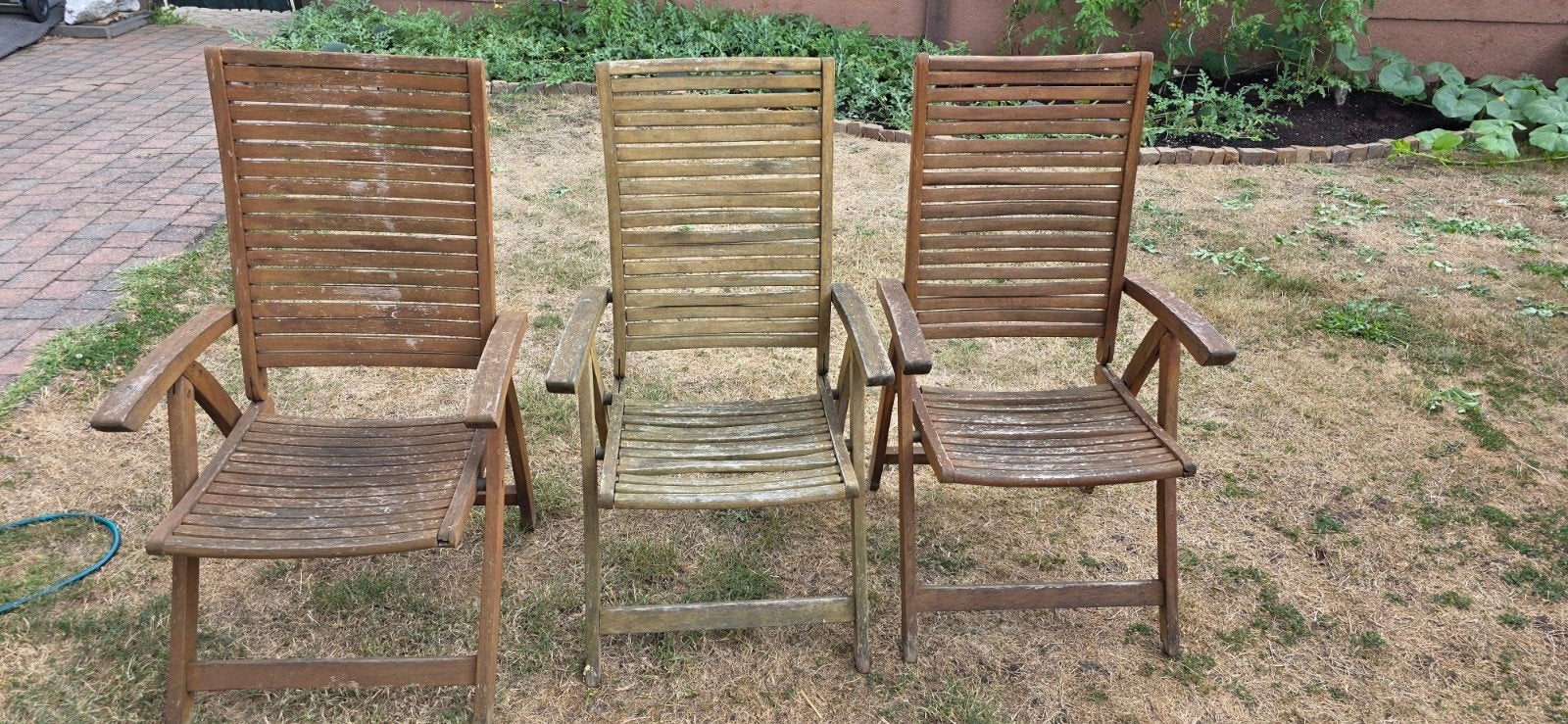 tuinstoelen (gratis), Tuin en Terras, Tuinstoelen, Ophalen, Gebruikt, Hout, Inklapbaar