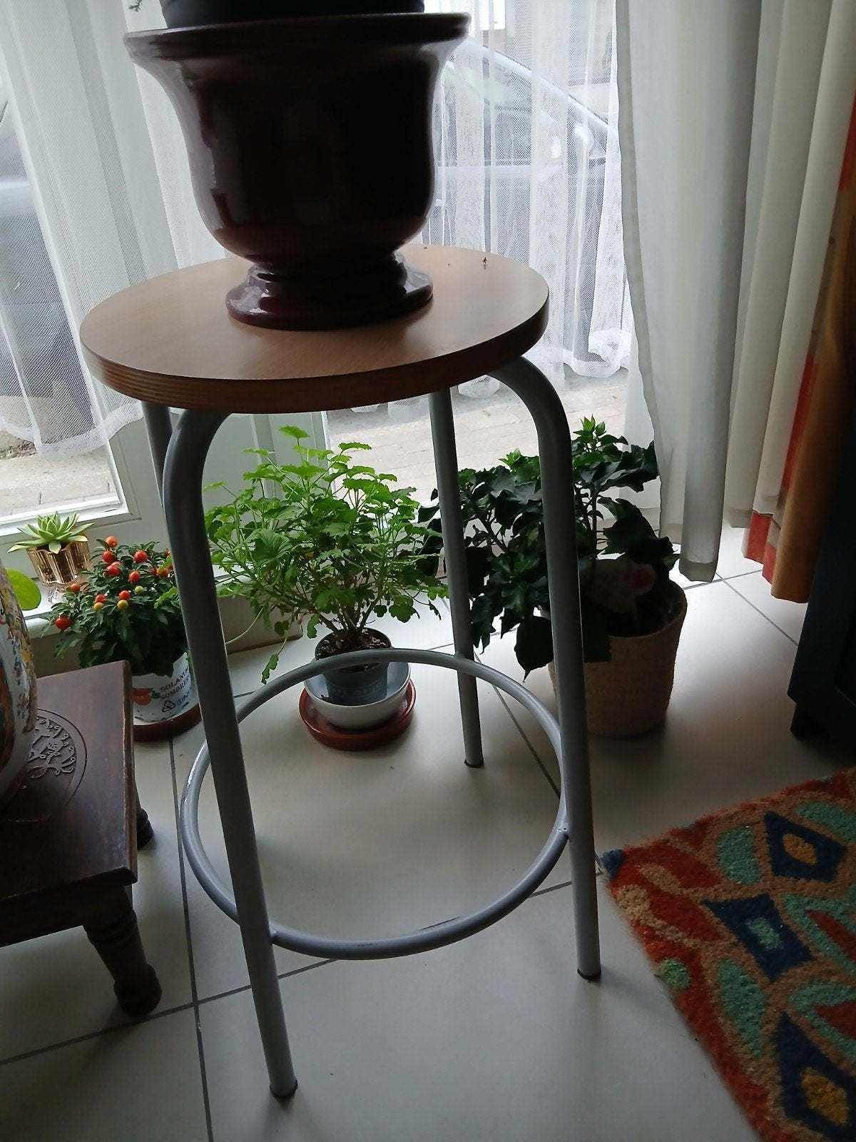Tabouret de bar robuste, support pour plantes, Enlèvement