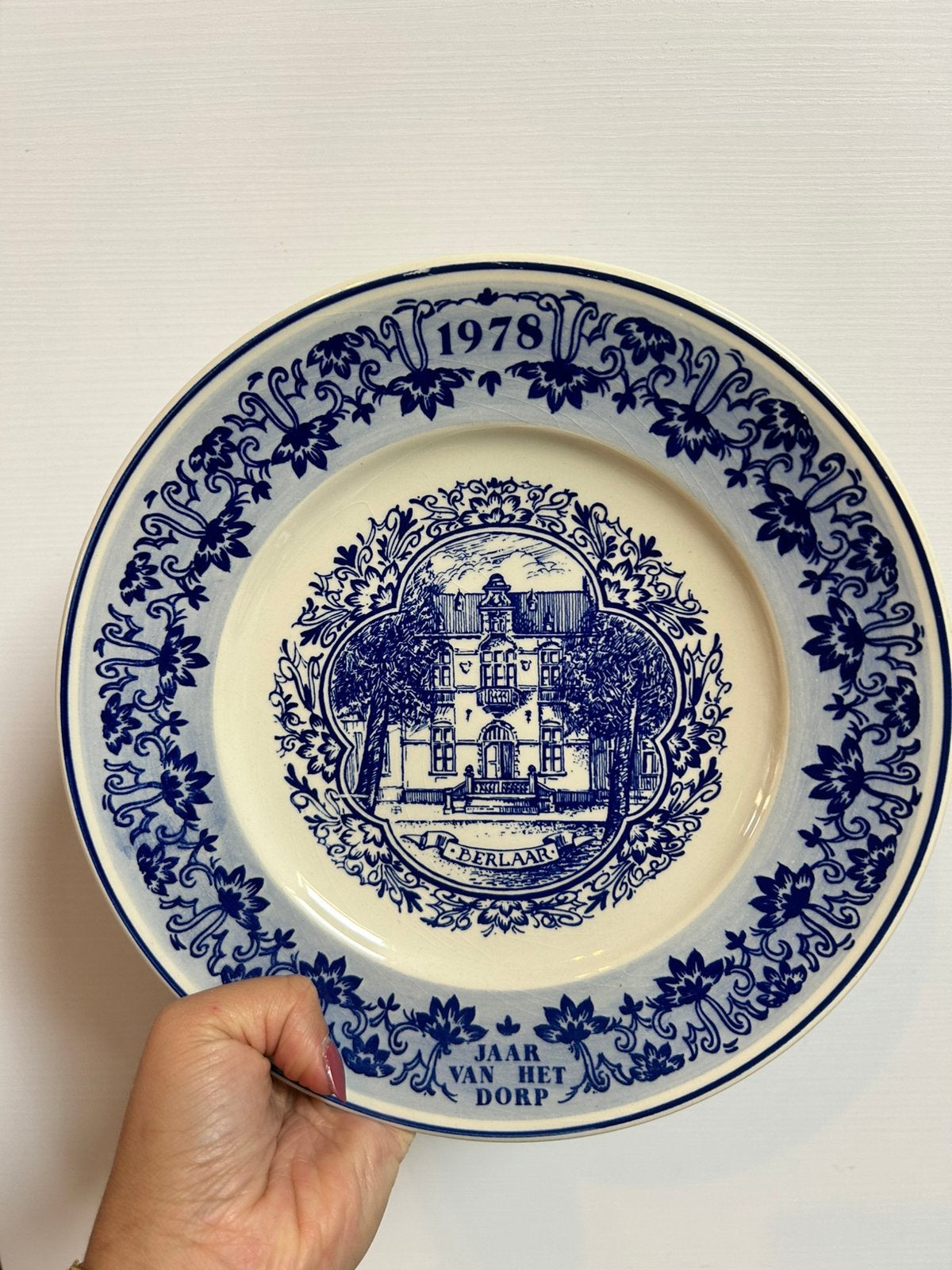 Assiette bleue ancienne Berlaar Delft, Enlèvement ou Envoi
