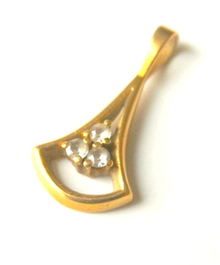Exclusieve 18k Gouden Art Déco Waaier Hanger & diamant 1.82g, Ophalen of Verzenden, Goud