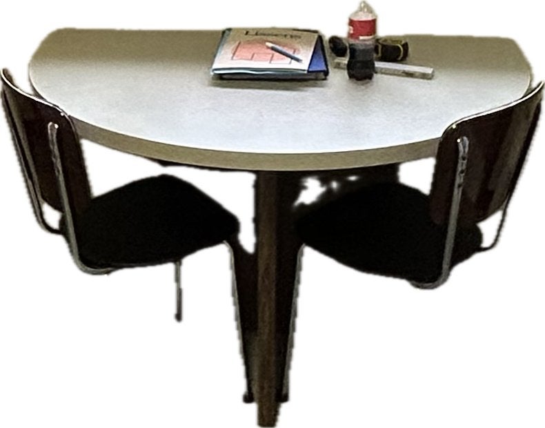 Halfronde tafel, Ophalen, Gebruikt, Tot twee personen