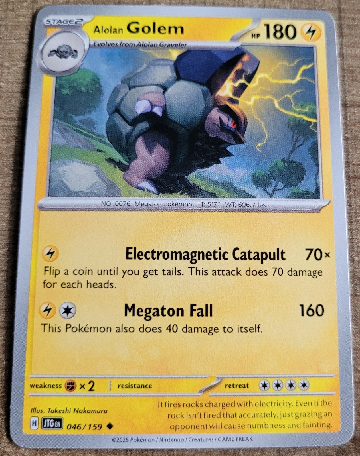 Alolan Golem (046/159), Ophalen of Verzenden, Zo goed als nieuw, Losse kaart