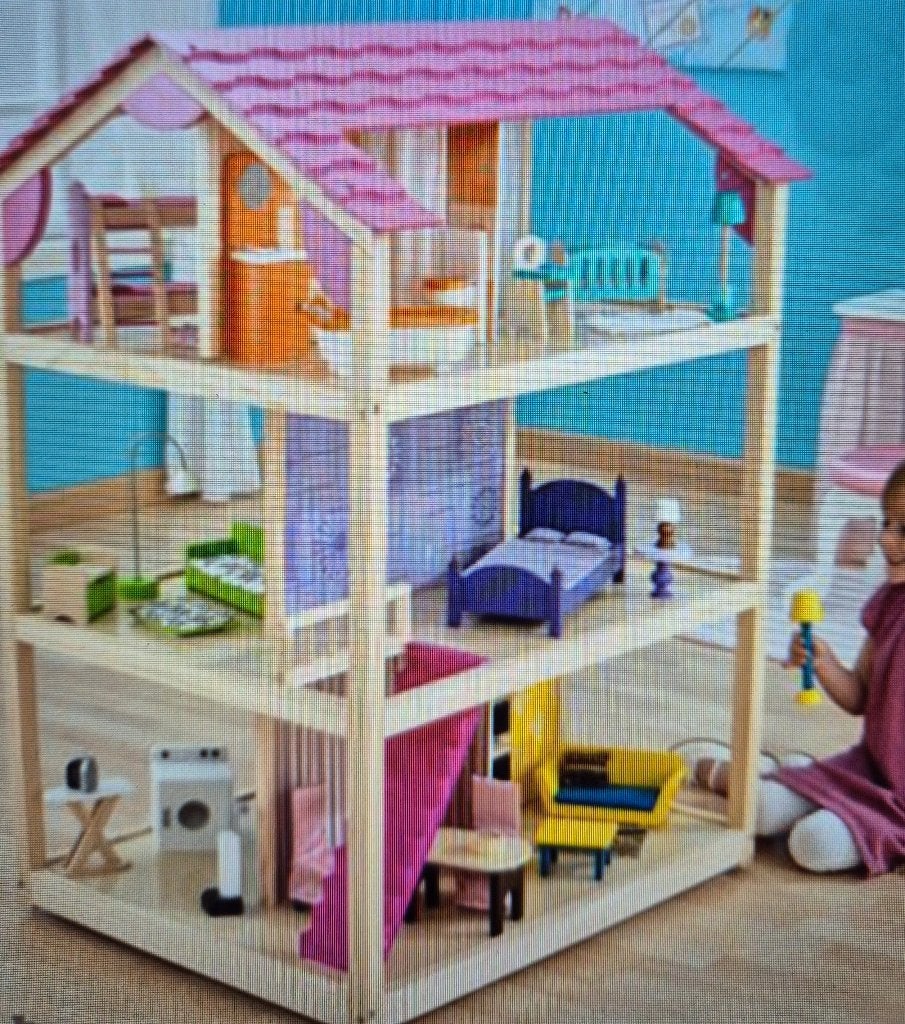 Volledig ingericht poppenhuis, Enfants & Bébés, Jouets | Maisons de poupées, Enlèvement, Utilisé, Maison de poupées