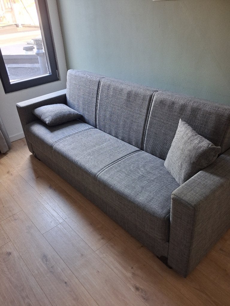 Slaapbank, Beige, Enlèvement, 180 cm, Une personne