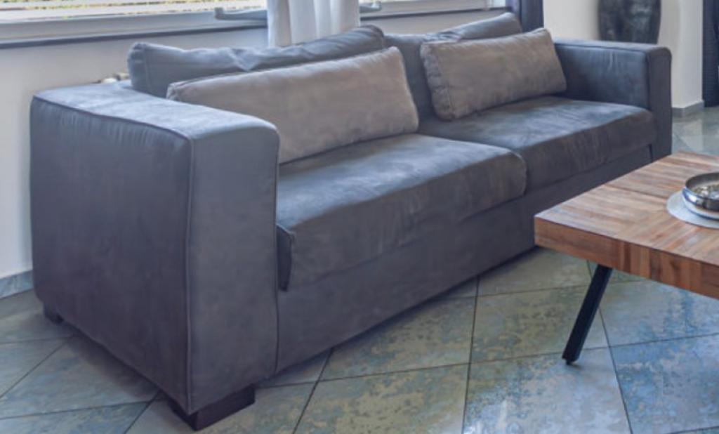 Canapé en alcantara, Huis en Inrichting, Zetels | Zetels, Ophalen, Gebruikt, 100 tot 125 cm, Rechte bank