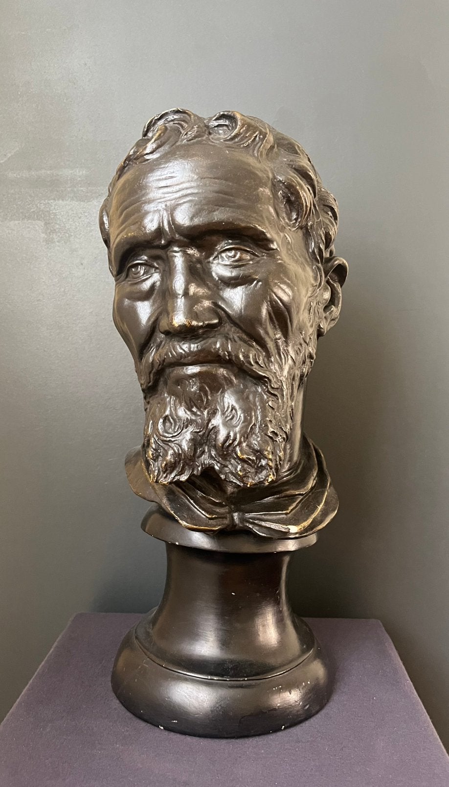Michelangelo naar Daniele da Volterra - 47 cm - gips, Antiek en Kunst, Ophalen of Verzenden, Gips, Buste