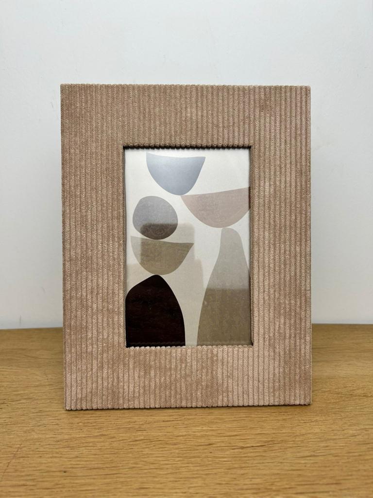 Cadre photo en velours côtelé marron / beige – style vintage, Neuf, Autres matériaux, Moins de 50 cm, Moins de 50 cm