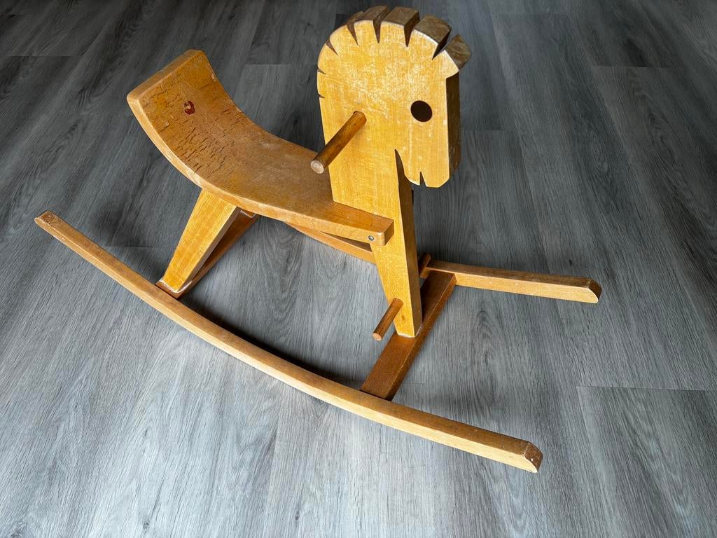 Vintage houten hobbelpaard, Ophalen, Gebruikt