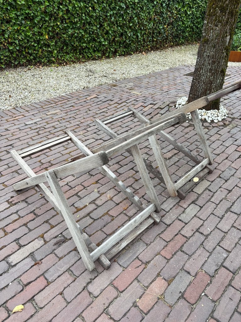 Transats en teck, Jardin & Terrasse, Enlèvement, Utilisé, Bois, Pliant