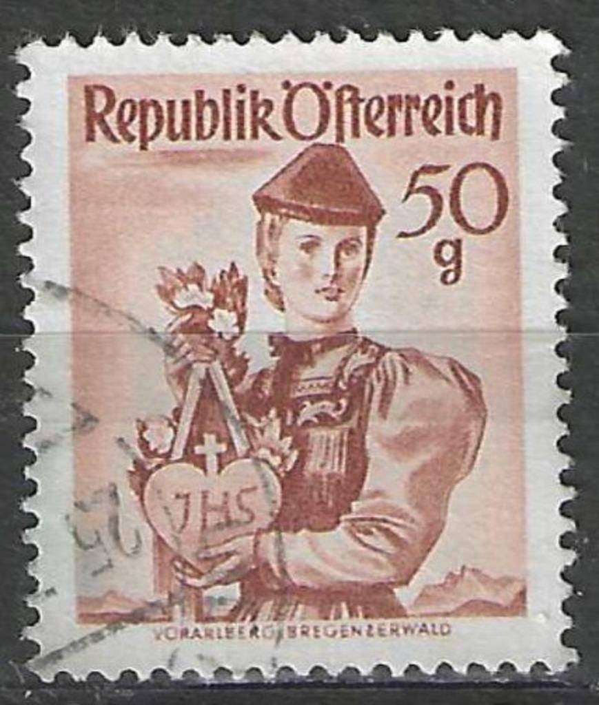 Oostenrijk 1948/1950 - Yvert 746 - Klederdrachten (ST), Verzenden, Gestempeld