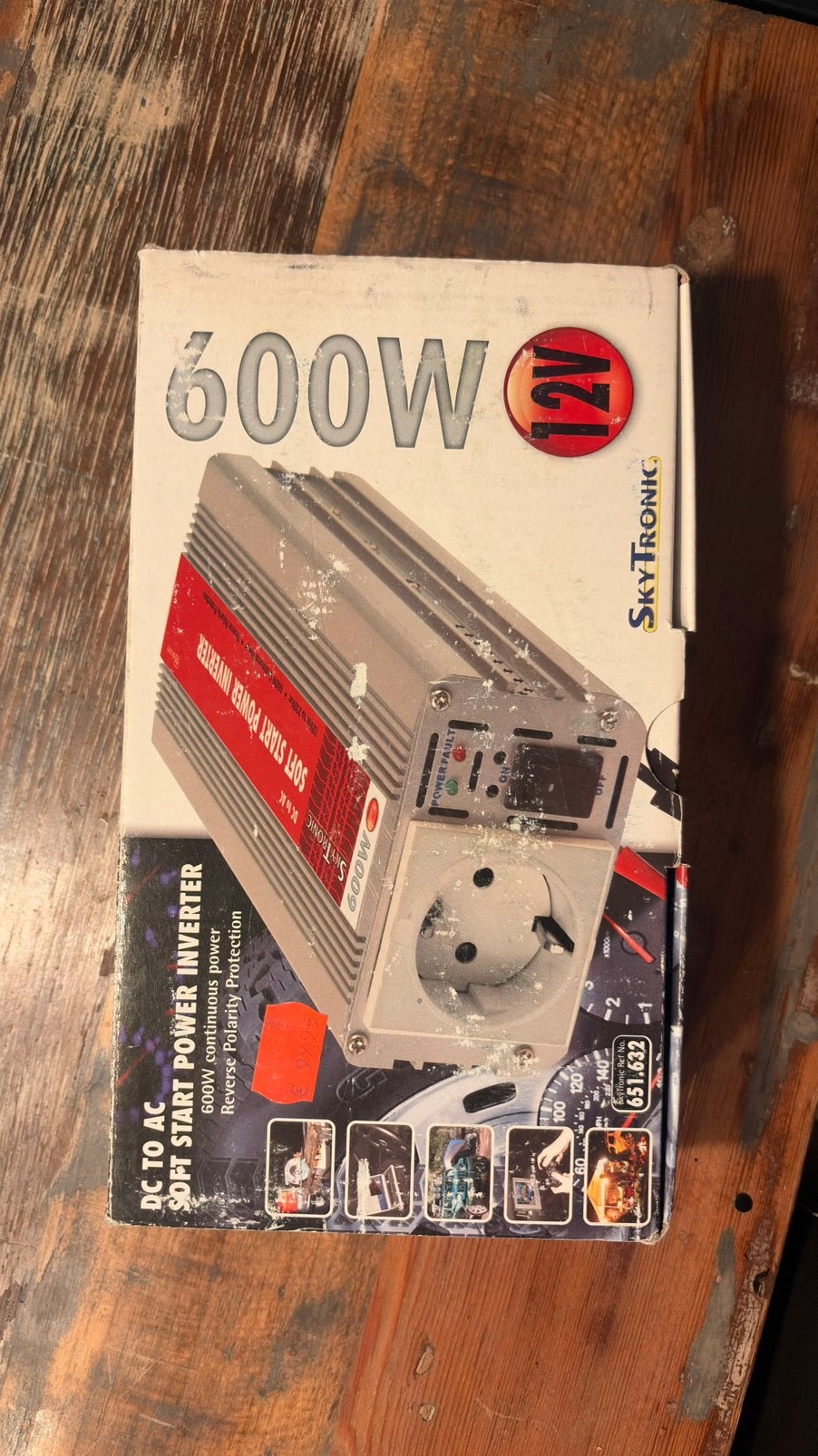 SkyTronic 651.632 – 12V  230V omvormer, 600W, Caravans en Kamperen, Ophalen of Verzenden, Nieuw