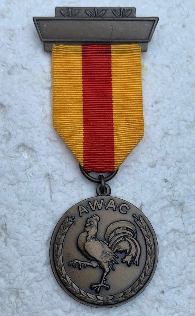 Medaille, Bronzen AWAC, Associat. Wallone Ancien Combattants, Verzamelen, Ophalen of Verzenden, Landmacht, Lintje, Medaille of Wings