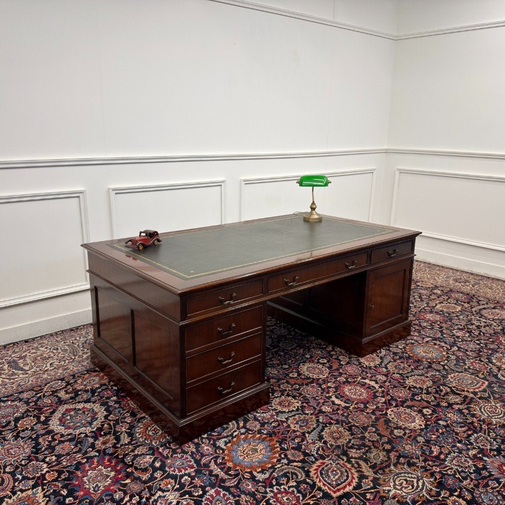 Groot Klassiek Engels Chesterfield Bureau Partnerdesk, Enlèvement ou Envoi