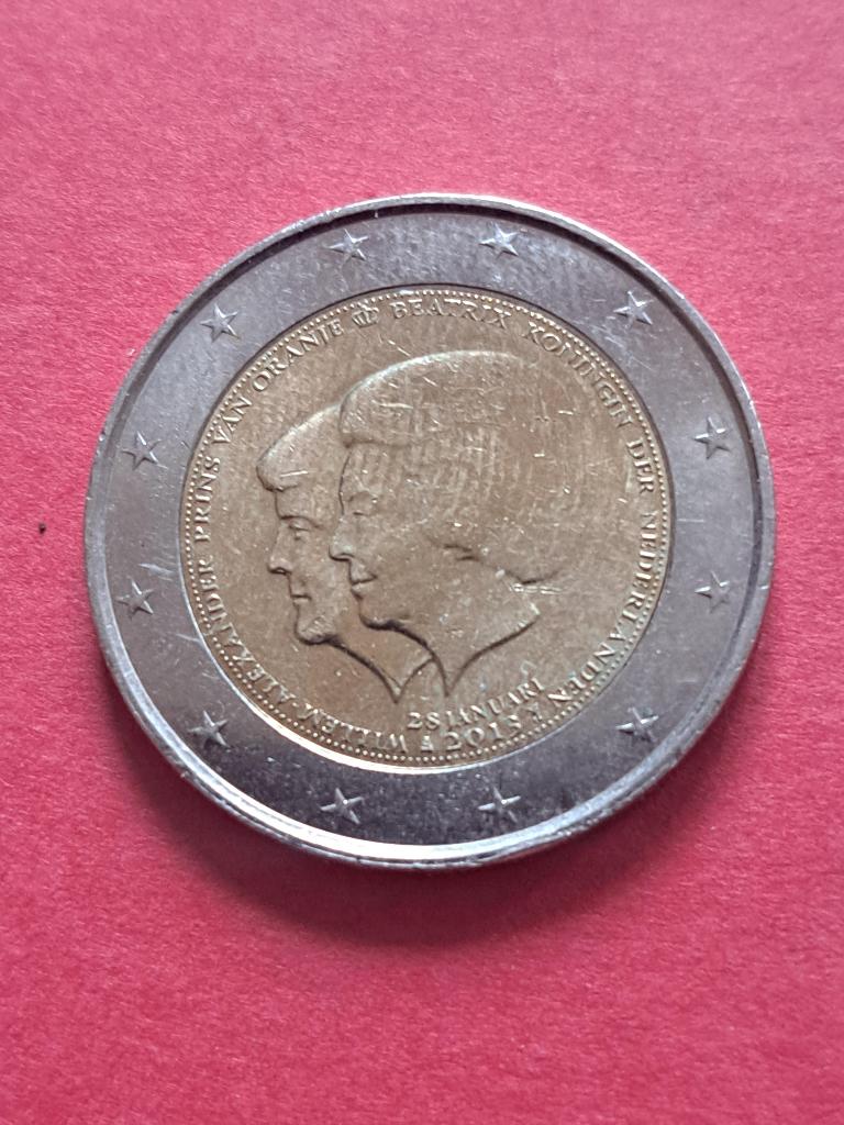 2013 Nederland 2 euro aankondiging abdicatie Beatrix, Postzegels en Munten, Munten | Nederland, Verzenden, Koningin Beatrix, Euro's