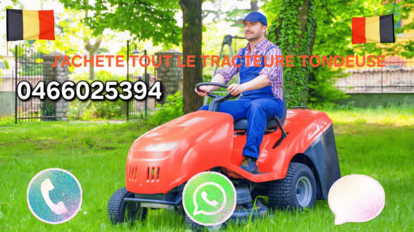 J'ACHETE TOUT LE TYPE DES TRACTEURE TONDEUSE DANS TOU REGION, Jardin & Terrasse, Tondeuses autoportées, Enlèvement