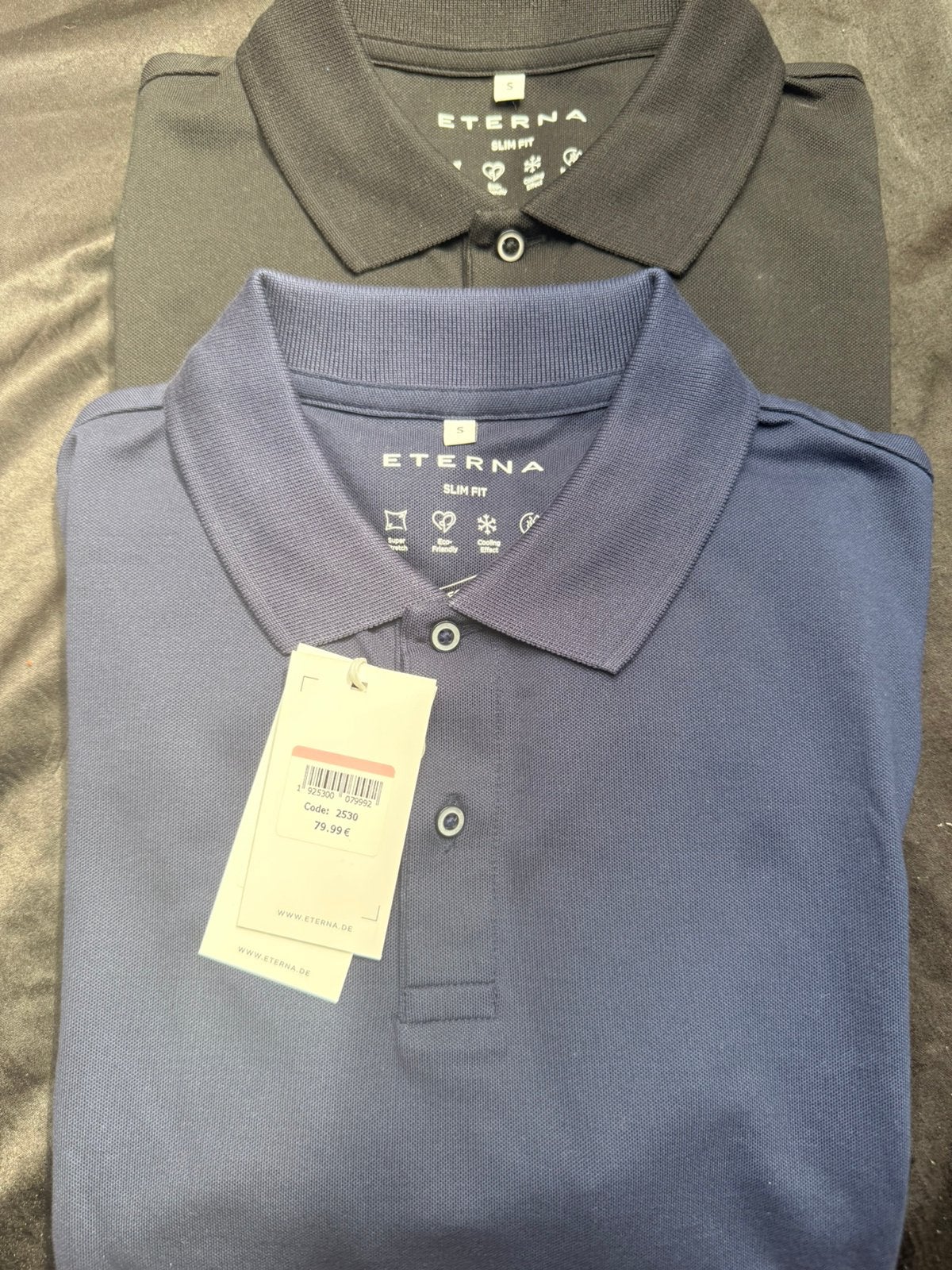 Polo de marque ETERNA, Enlèvement ou Envoi, Comme neuf, Bleu