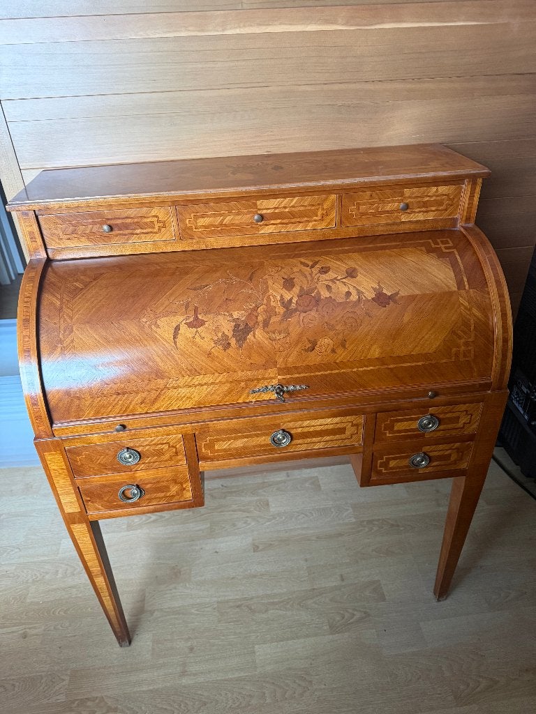 Secretaire rozenhout Marqueterie style Louis XVI, Antiek en Kunst, Ophalen