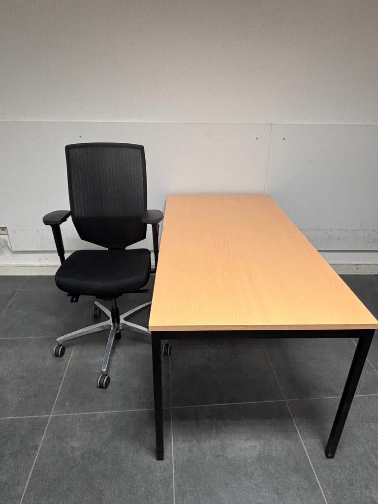 Bureau met stoel, Huis en Inrichting, Bureaus, 160 cm, Gebruikt, Hout, IKEA
