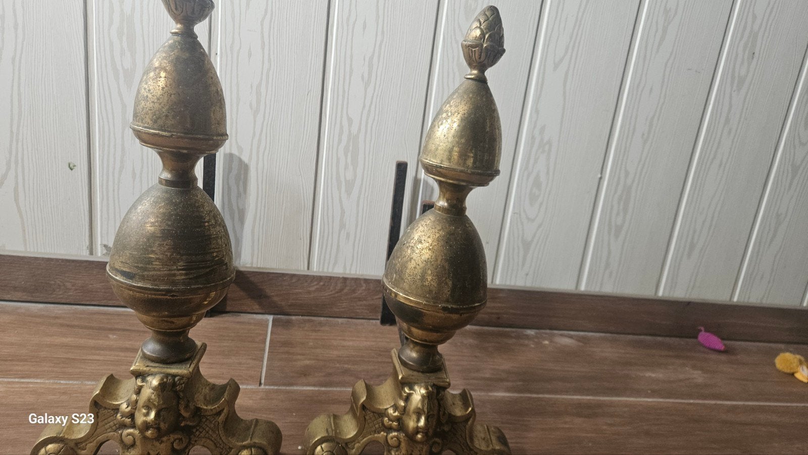 paire de chenet ancien, Antiek en Kunst, Ophalen, Brons