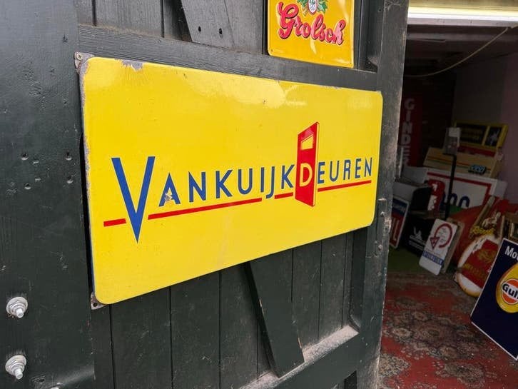 Vintage Vankuijk Deuren Emaille Reclamebord, Antiek en Kunst