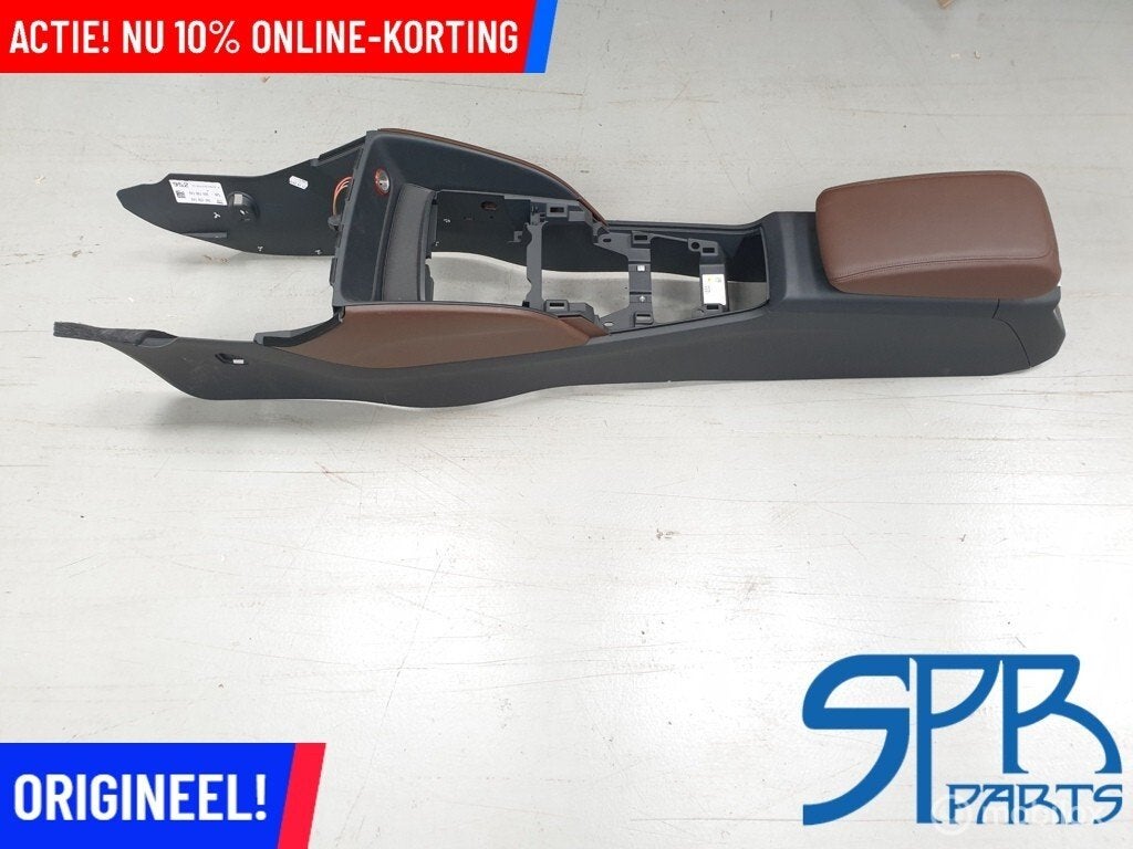 A3 S3 8V Middenconsole BRUIN LEDER LEER ARMSTEUN ARMLEUNING, Audi, Gebruikt, Audi, Ophalen of Verzenden