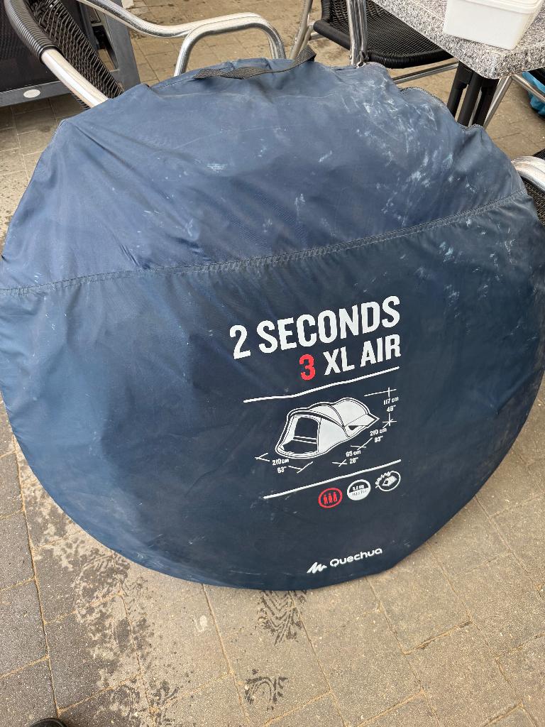 2 seconden Tent 3 personen XL, Ophalen, Zo goed als nieuw, Tot en met 3
