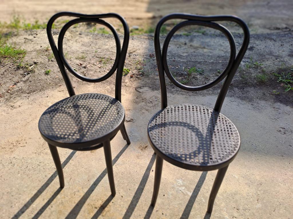 Stoelen, Huis en Inrichting, Stoelen, Gebruikt, Vier, Hout, Metaal, Riet of Rotan, Zwart, Ophalen
