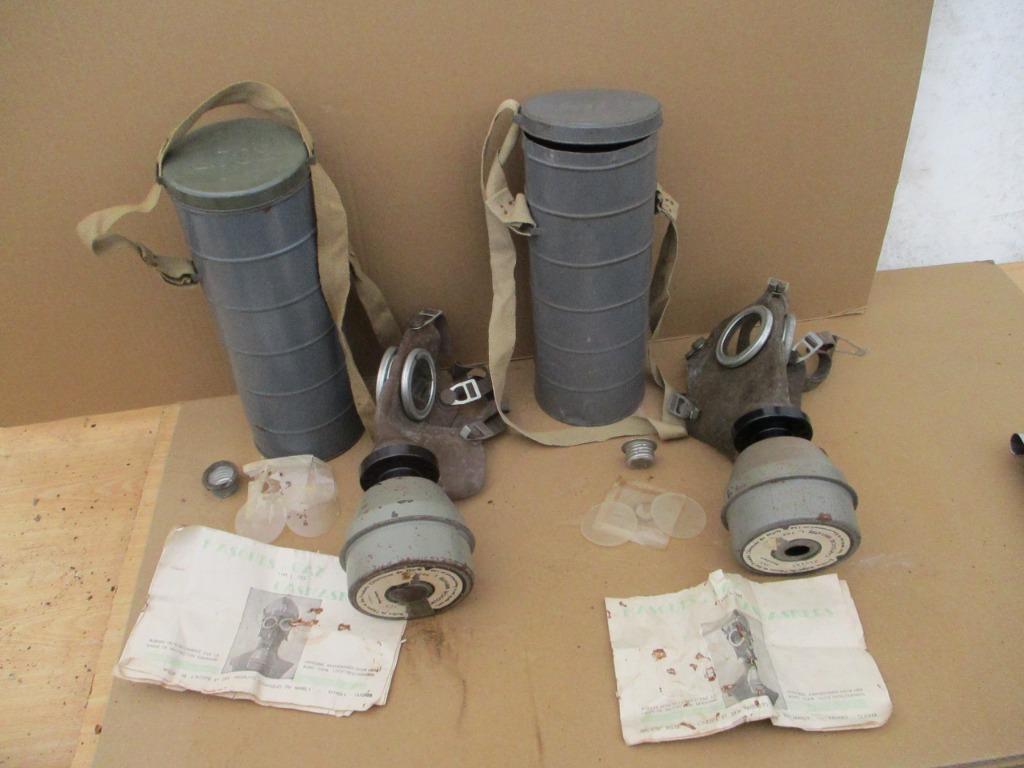 Gasmaskers met blikken doos 2st, oorlog WO ,gekeurd in 1939, Verzamelen, Ophalen, Landmacht, Kunstobject