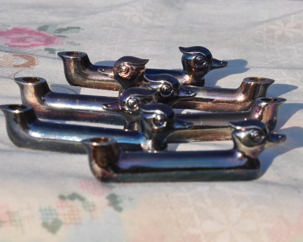 6 porte couvert metal argenté forme canard, Antiquités & Art, Enlèvement ou Envoi