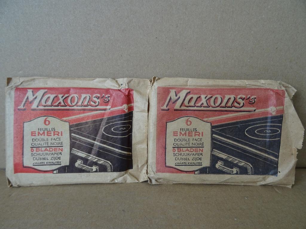 Vintage Maxons's schuurpapier Maxons's Maxons Nieuw 2x 1950, Ophalen of Verzenden