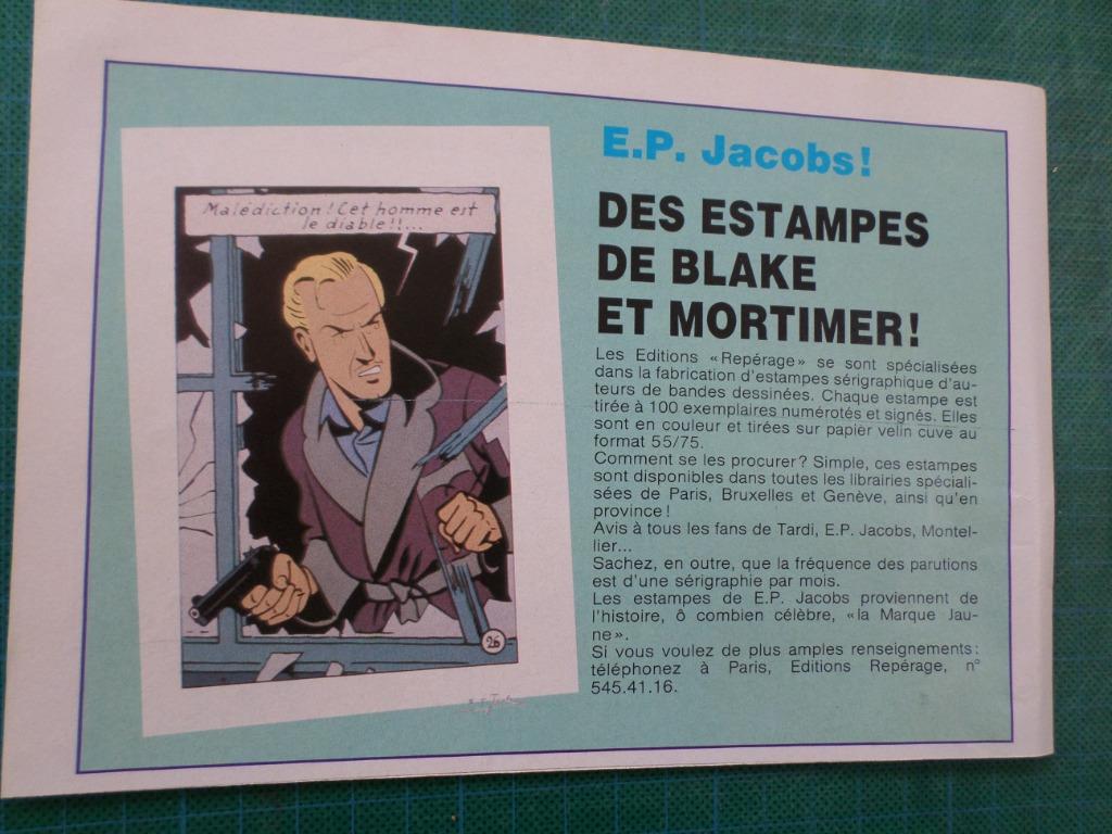 Blake et Mortimer - publicité papier - 1982, Collections, Enlèvement ou Envoi, Autres personnages, Utilisé, Autres types