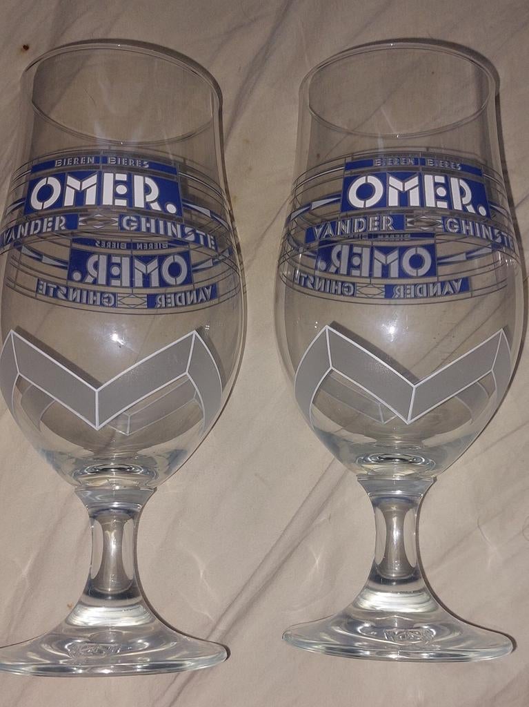 2 verres omer bleu, Enlèvement ou Envoi, Comme neuf