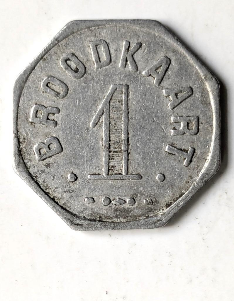 Vooruit-token: 1 broodkaart (1880) - Fisch Aluminium, Ophalen of Verzenden, Overige materialen