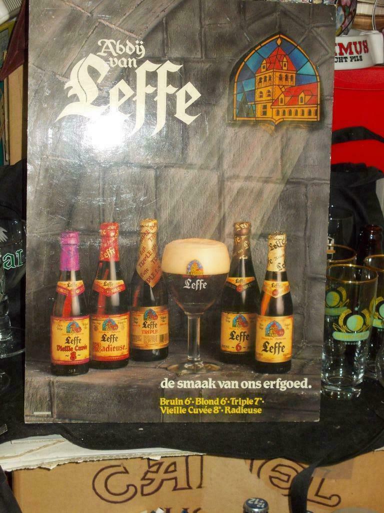 Beersign.Leffe Abdijbier.Reclame.Karton, Ophalen of Verzenden, Gebruikt, Reclamebord
