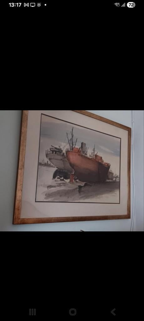 Aquarel schilderij gesigneerd, Ophalen of Verzenden