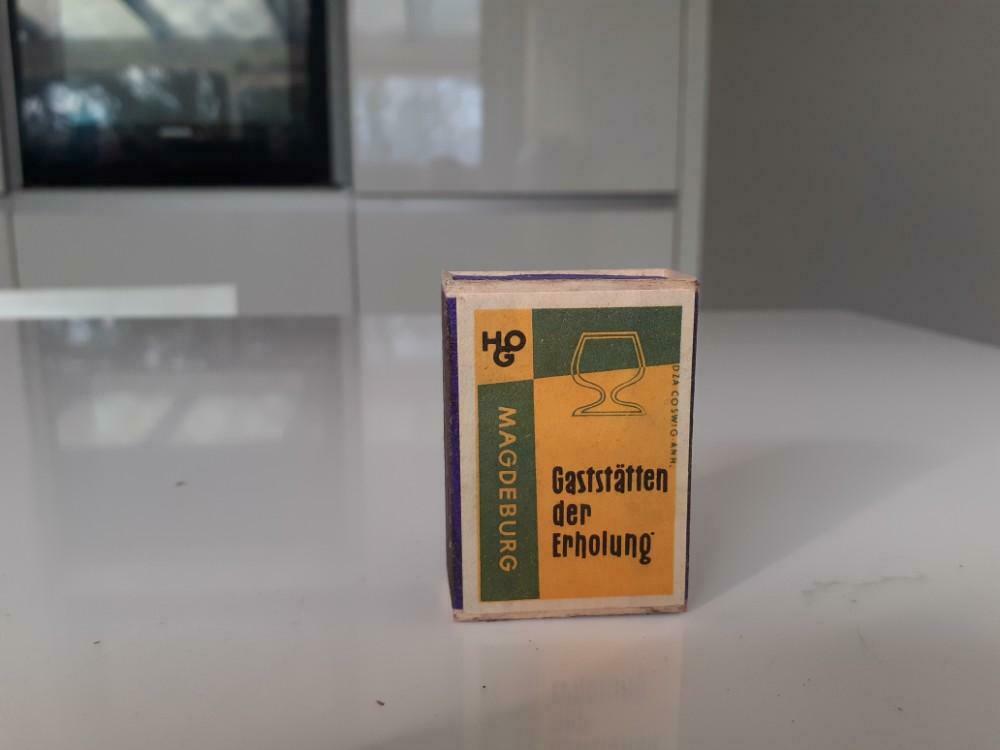 Vintage houten luciferdoosje tegen alcohol, Ophalen of Verzenden