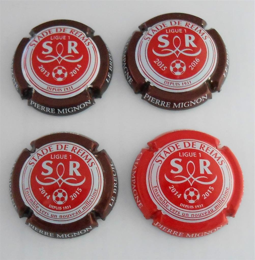 4 capsules Philippe Mignon champagne - Stade de Reims, Verzamelen, Ophalen of Verzenden, Zo goed als nieuw