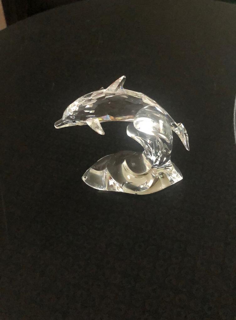 Dauphin style swarovski 8cm x 9cm en verre