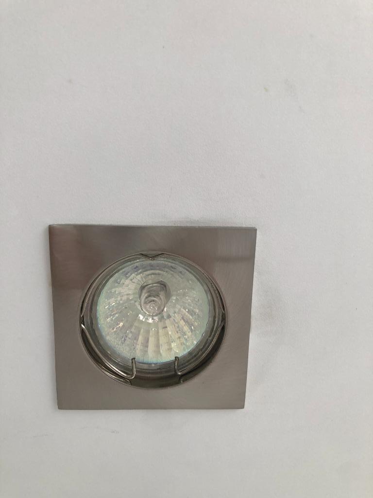 Vierkante metalen inbouwspotjes, Ophalen, Zo goed als nieuw
