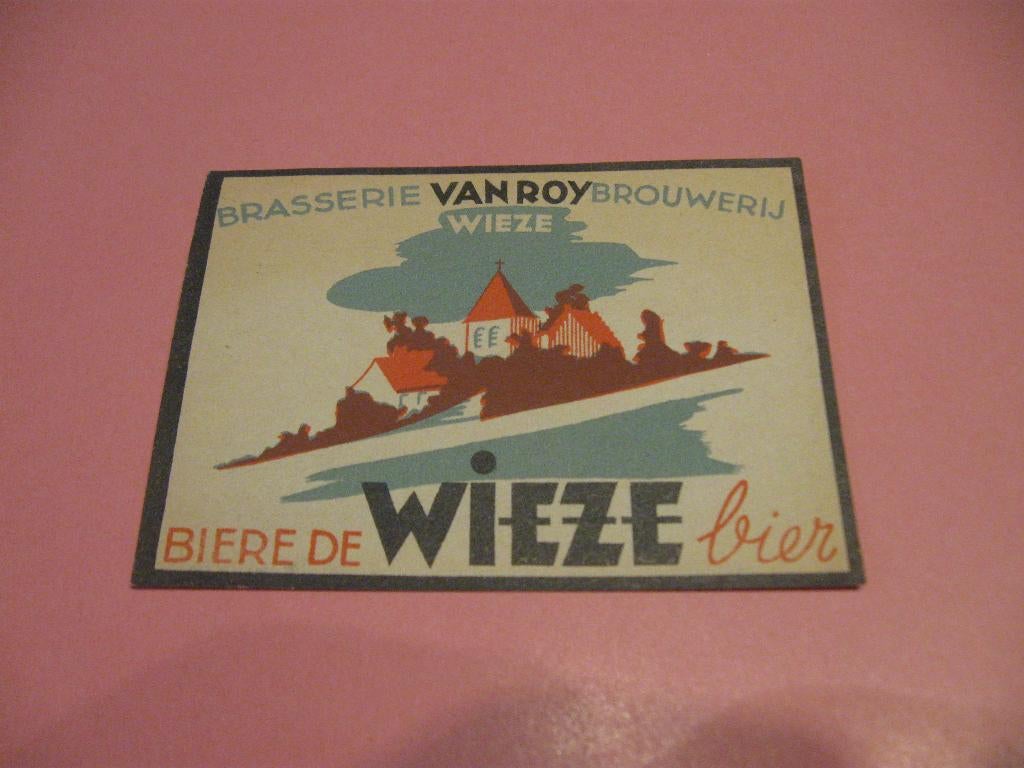 Oud bier etiket brouwerij Van Roy , Wieze, Enlèvement ou Envoi, Comme neuf, Autres types, Autres marques