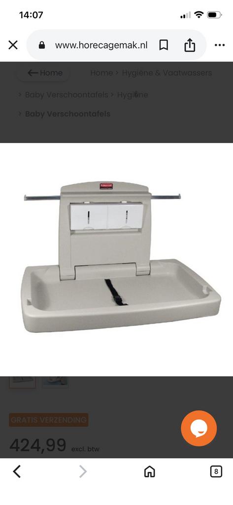 Baby verzorgingstafel rubbermaid, Ophalen, Nieuw