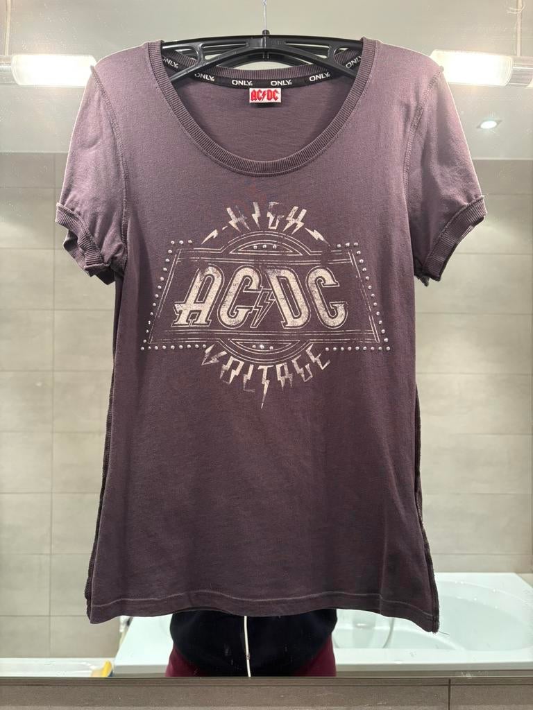 Taupe AC-DC t-shirt van Only (S)., Ophalen, Only, Bruin, Zo goed als nieuw