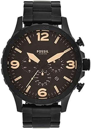 Fossil Nate JR356 Black, Ophalen of Verzenden, Zo goed als nieuw, Polshorloge, Overige merken