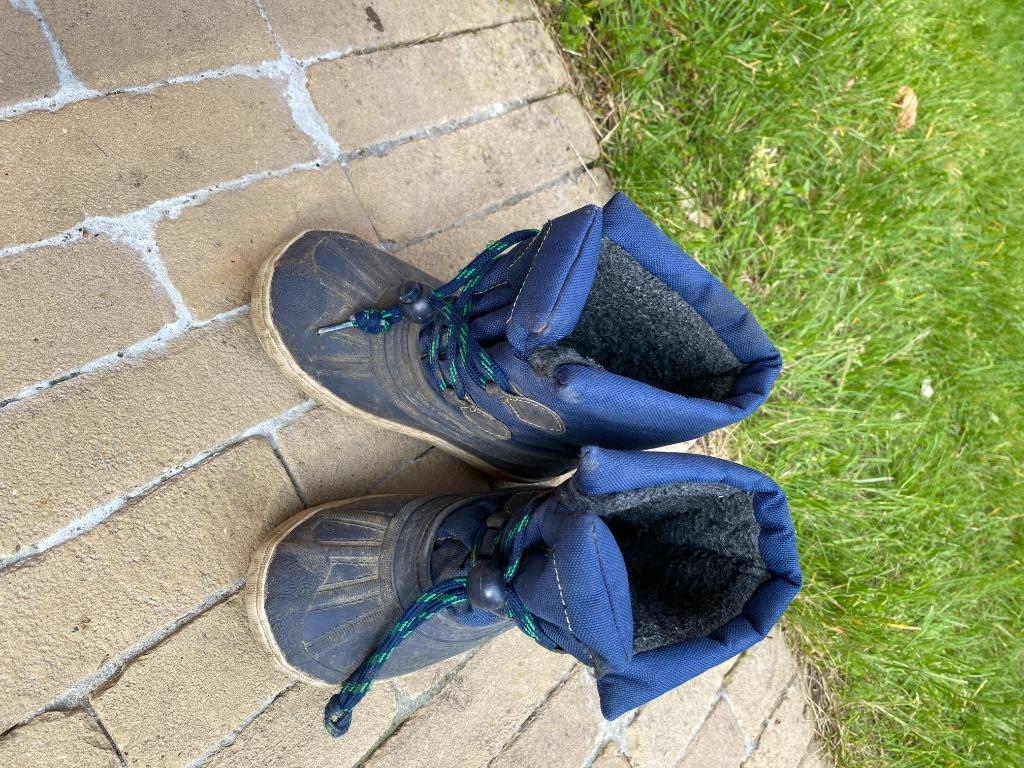 Blauwe sneeuwbotjes maat 26 27, Gebruikt, Jongen of Meisje, Ophalen of Verzenden, Laarzen