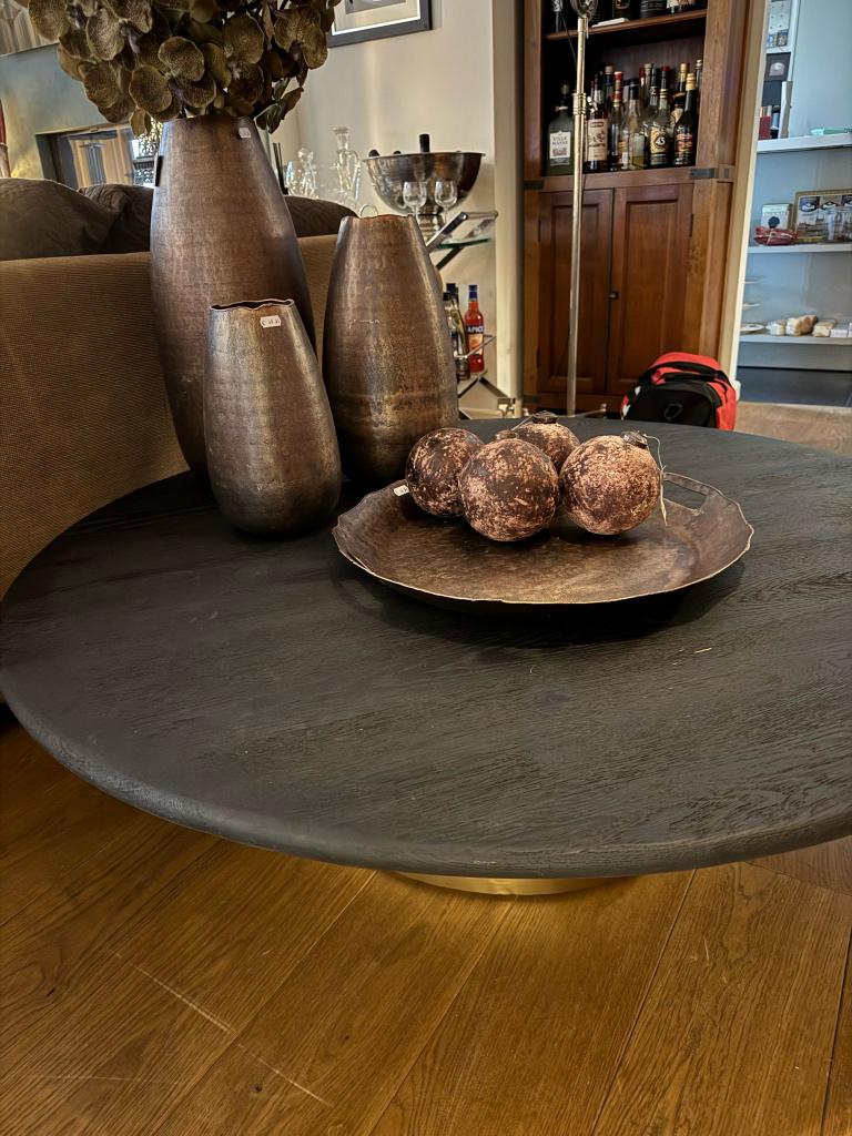 NIEUWE PTMD SALONTAFEL XELLE Black Edition rond 125 cm tafel, Maison & Meubles, Accessoires pour la Maison | Autre, Neuf, Enlèvement