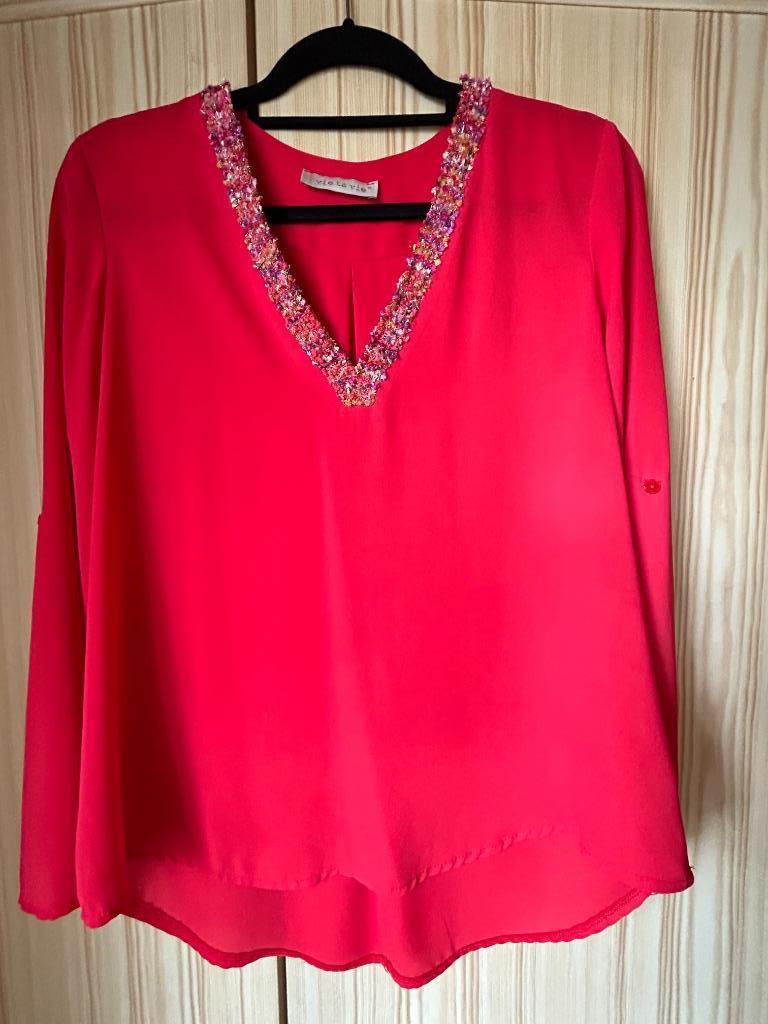 Rode blouse Vie Ta Vie T3 = large, Kleding | Dames, Vie ta Vie, Maat 42/44 (L), Ophalen of Verzenden, Zo goed als nieuw
