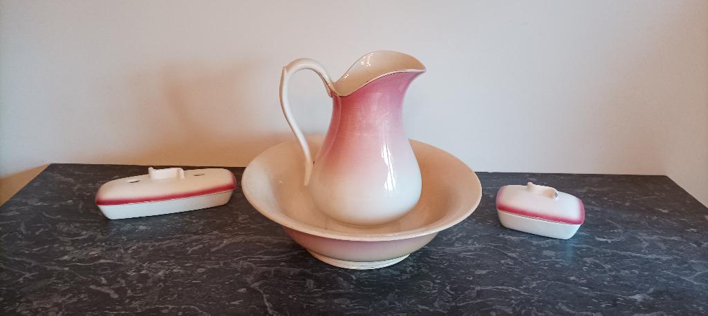 VINTAGE CUVETTE BROC LAVABO CUVETTE PORCELAINE,, Enlèvement