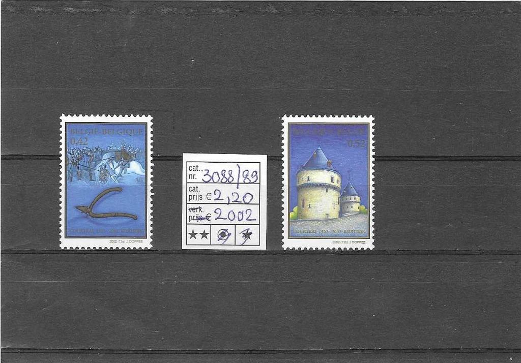 België 3088/89 700 jaar guldensporenslag **, Postzegels en Munten, Frankeerzegel, Ophalen of Verzenden, Zonder stempel, Postfris