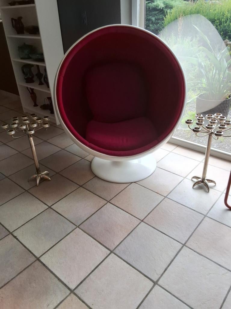 fauteuil Ball Chair blanc intérieur rouge Eero Aarnio, Enlèvement, Utilisé