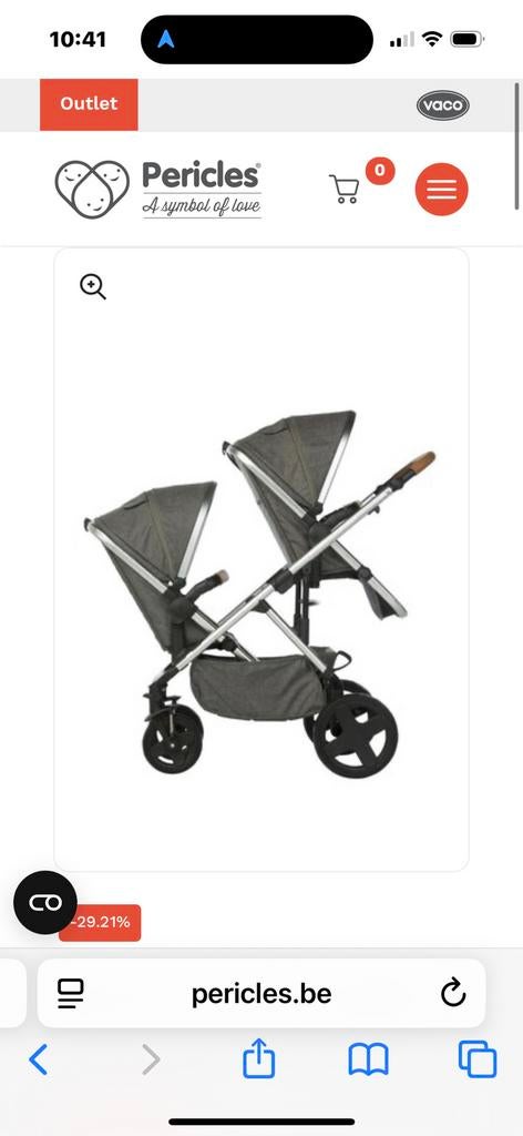 Tweeling Pericles ALL-INN buggy incl 2 Maxi cosi’s Coral, Ophalen, Gebruikt, Duowagen